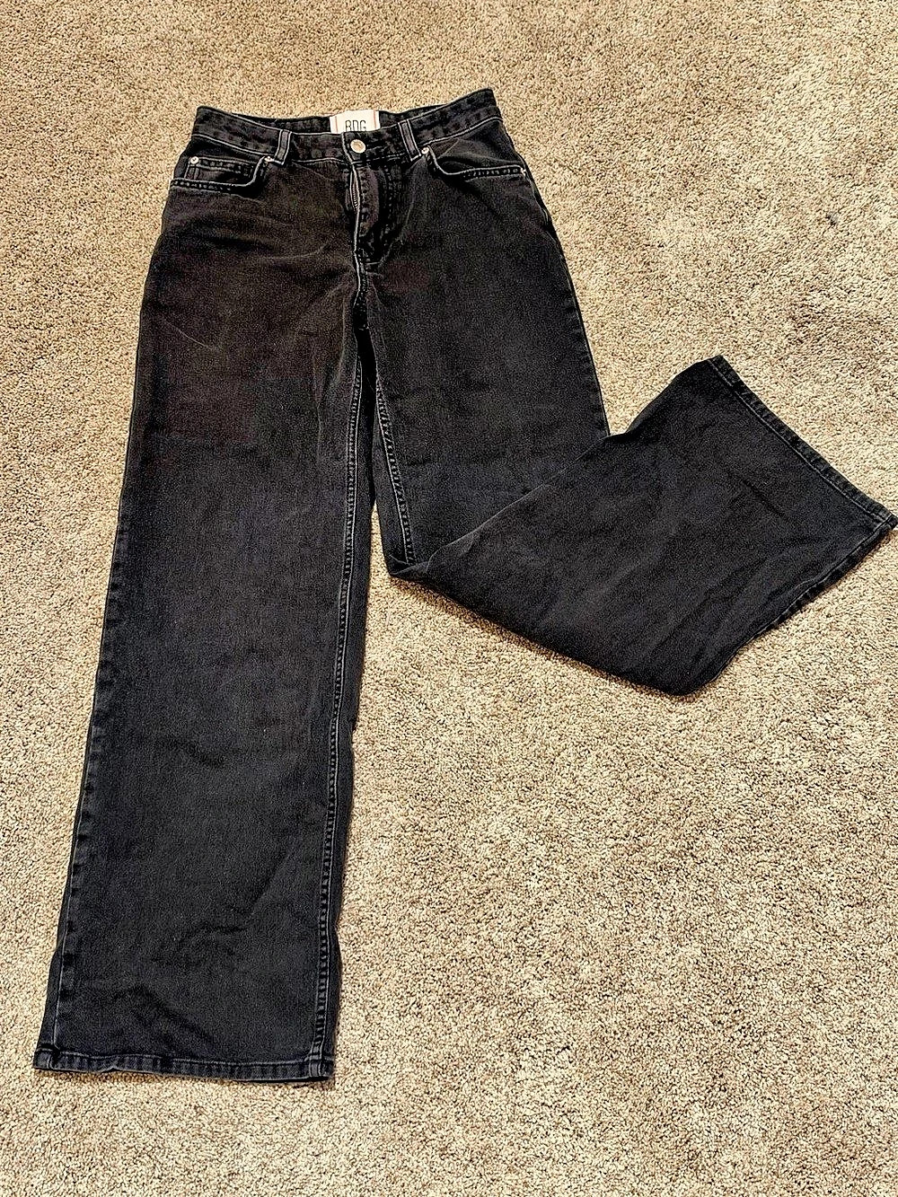 BDG The A-Wide Jean Straight Leg Jeans Waist 26 Black